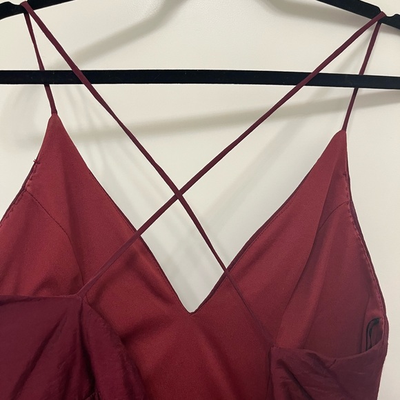 Dark Red Handkerchief Dress - Picture 3 of 3